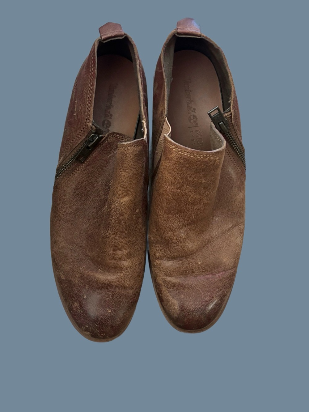 Timberland Women’s Brown Leather Ankle Zip Booties